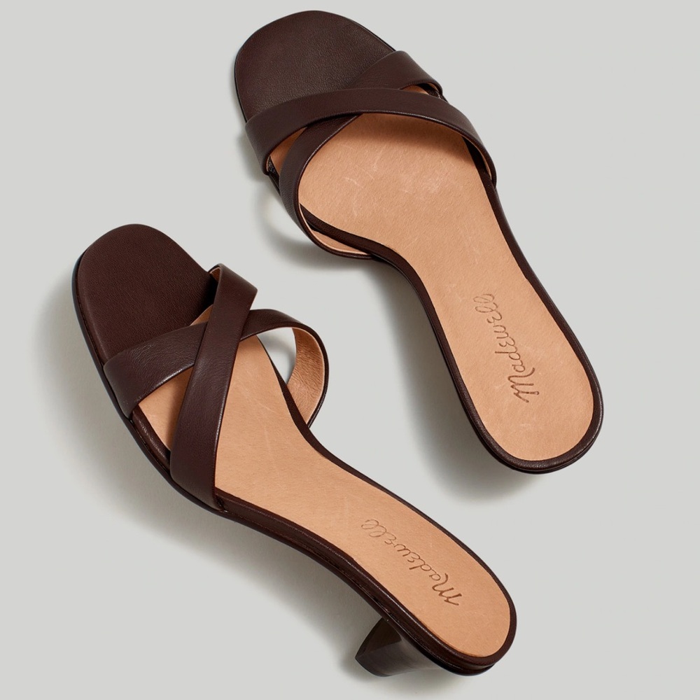 👡 Madewell Leather “Rachelle” Kitten-Heel Sandal
